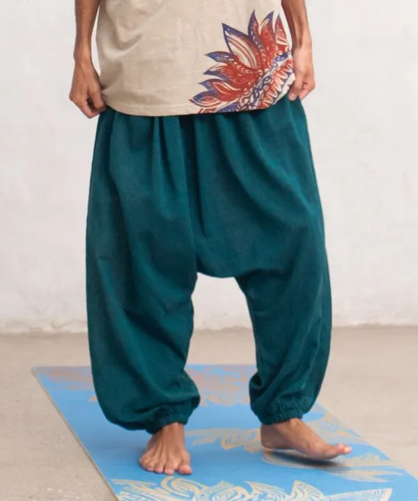 Plain Drawstring Unisex Harem Pants