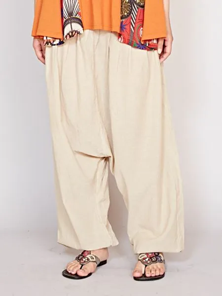 Plain Drawstring Unisex Harem Pants