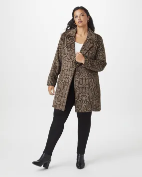 Rylee One-Button Coat | Brown / Black