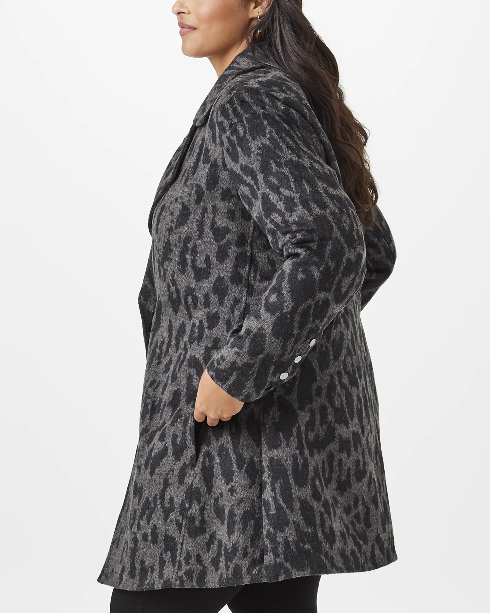 Rylee One-Button Coat | Light Grey / Black