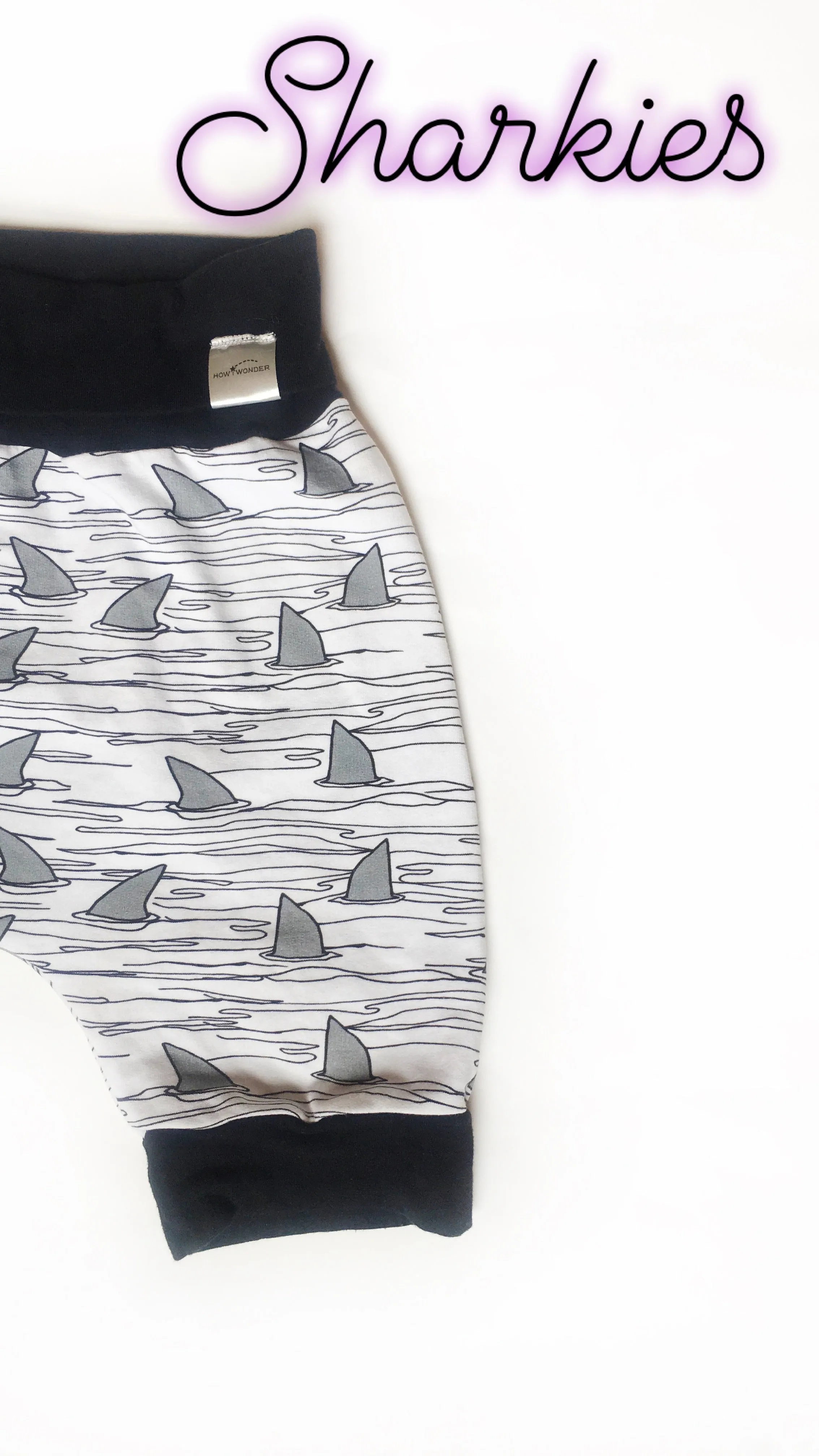 Shark Harem Shorts, Grow-With-Me