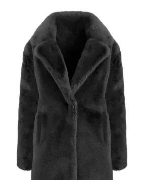 Short Black Faux Fur Jacket | Black