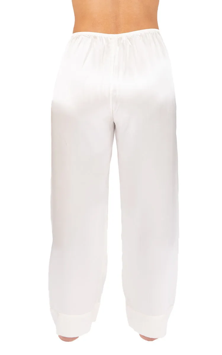 Simone Perele 100% Silk Pant Long Length in Ivory 15B660