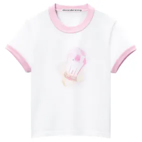 Sugar Baby Ringer Tee In Cotton Jersey