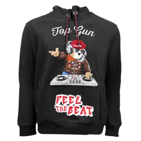 Top Gun DJ Bear Pullover Hoodie Black