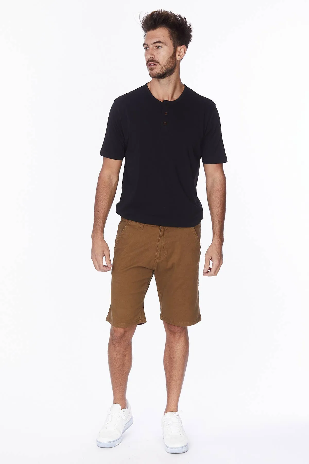 Twill Chino Shorts - Tobacco