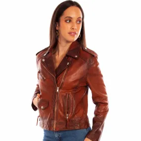 Vintage Brown Leather Motorcycle Jacket at Bourbon Cowgirl