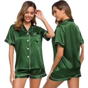 Women Sleepwear Lounge Button-Down Sets