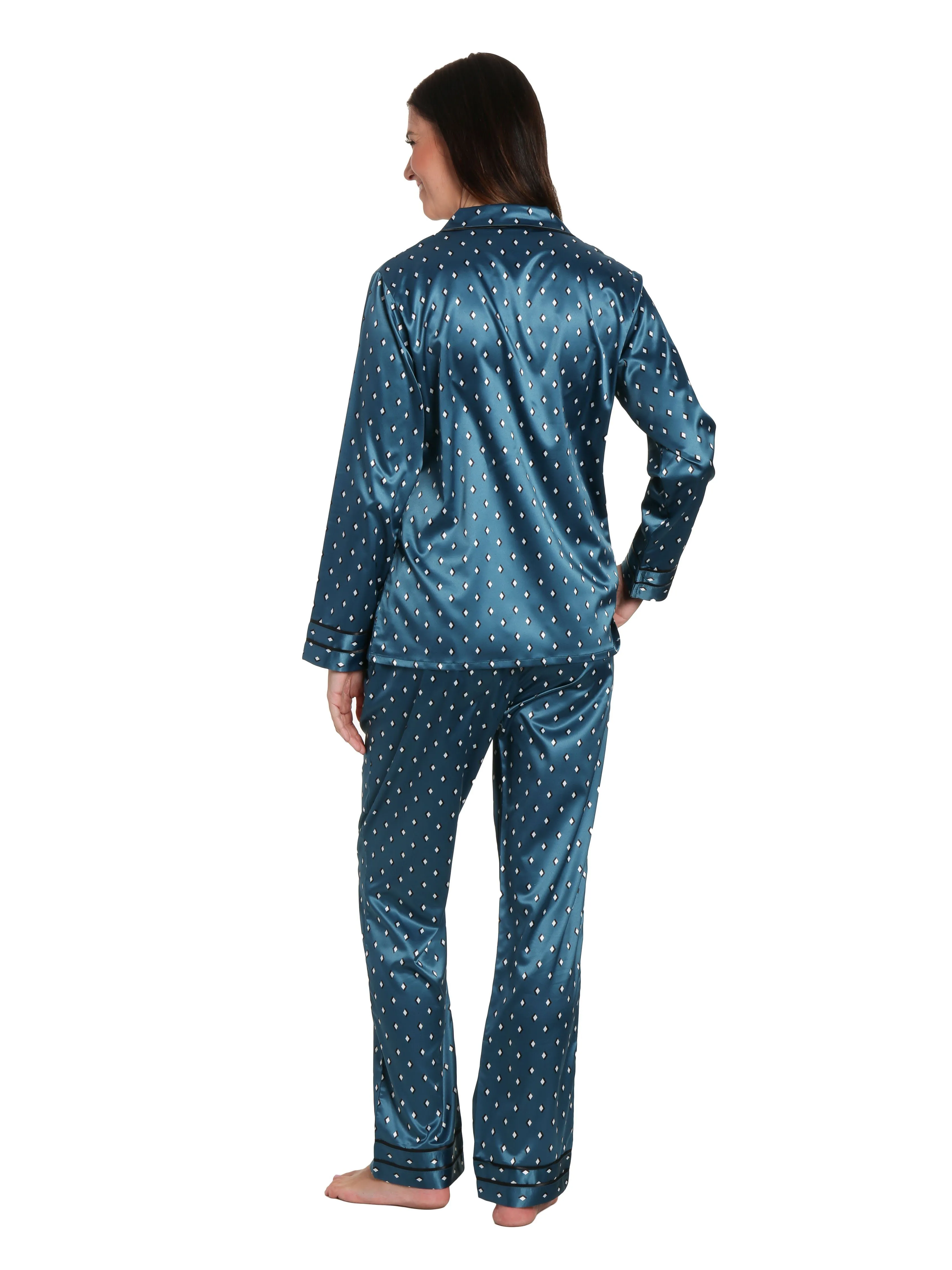 Women's Printed Classic Satin Pajama Set