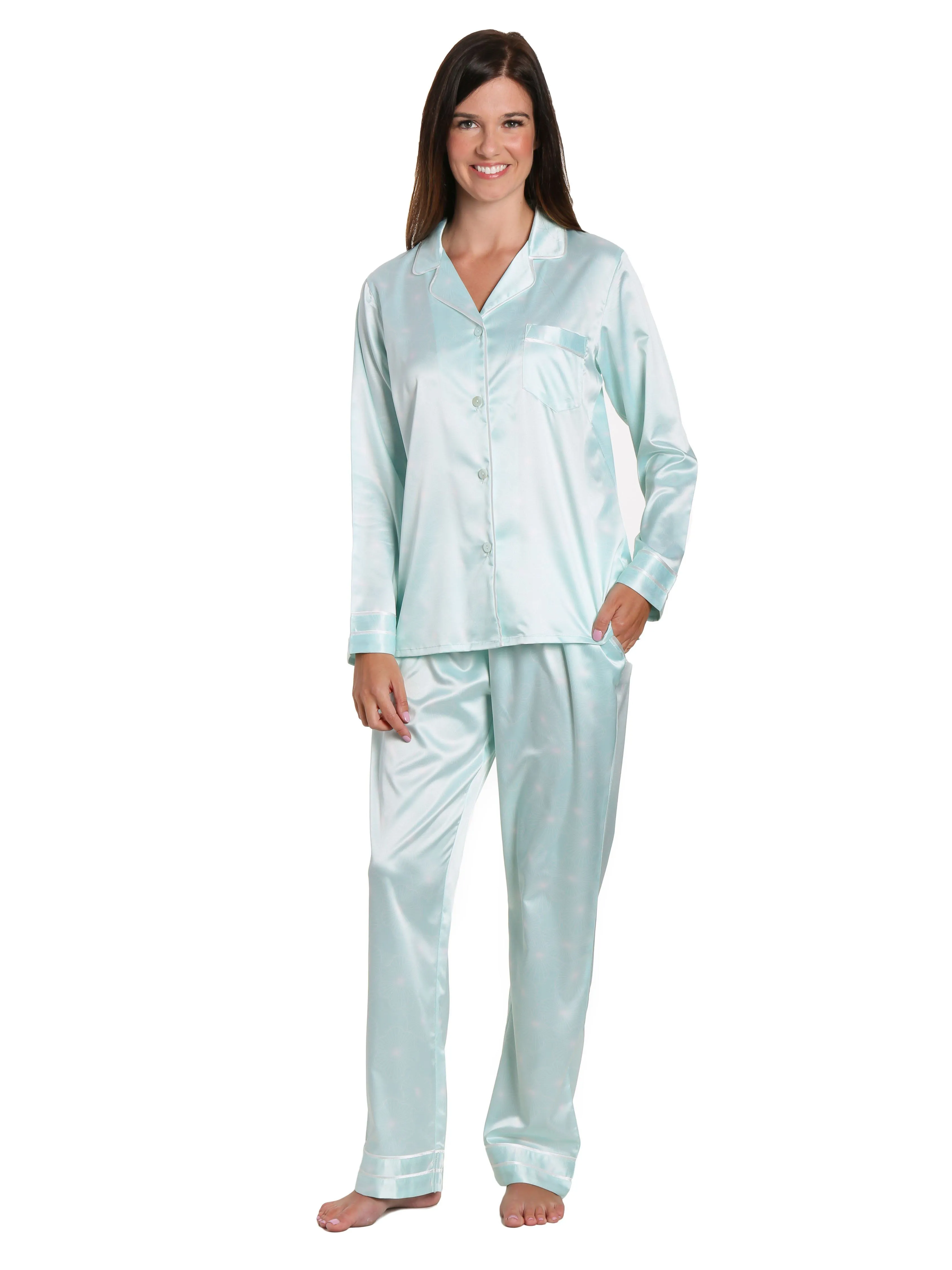 Women's Printed Classic Satin Pajama Set