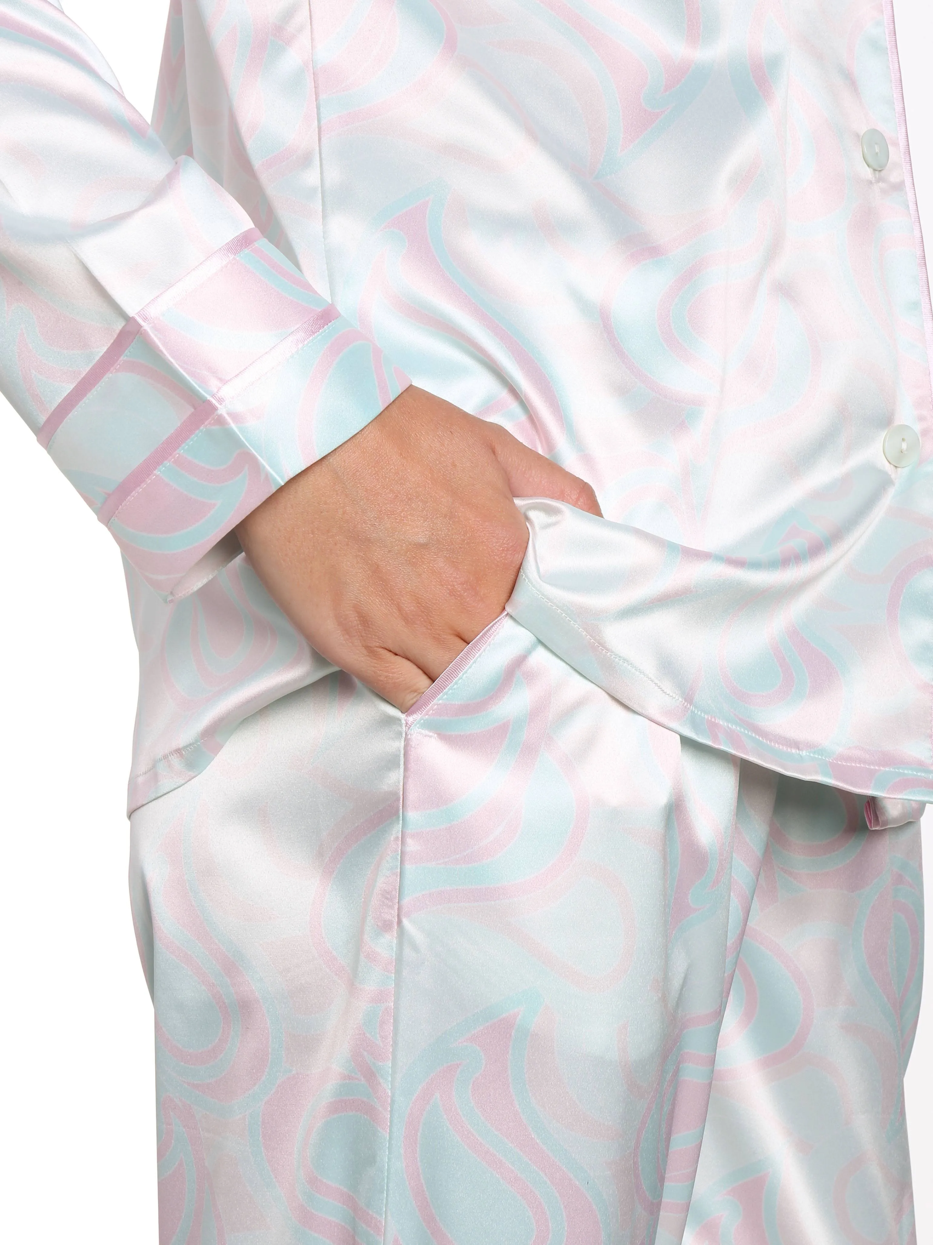 Women's Printed Classic Satin Pajama Set