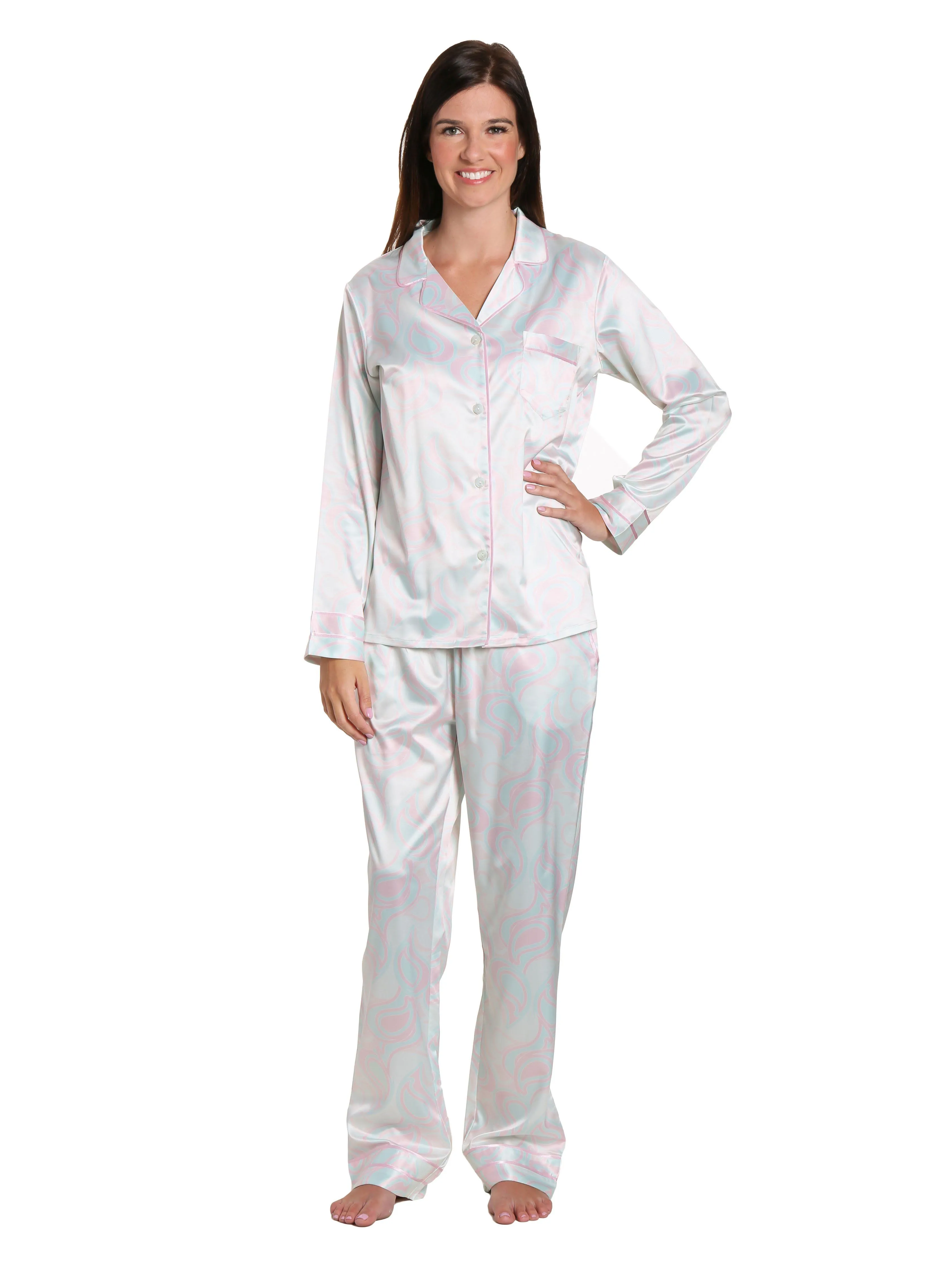 Women's Printed Classic Satin Pajama Set