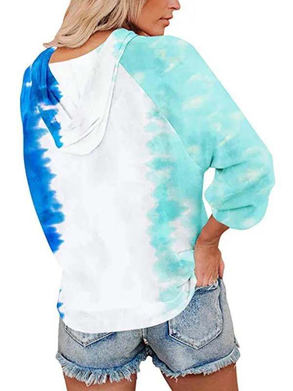 Women's Vibrant Tie Dye Hoodie With Drawstring Feature