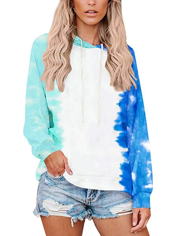 Women's Vibrant Tie Dye Hoodie With Drawstring Feature