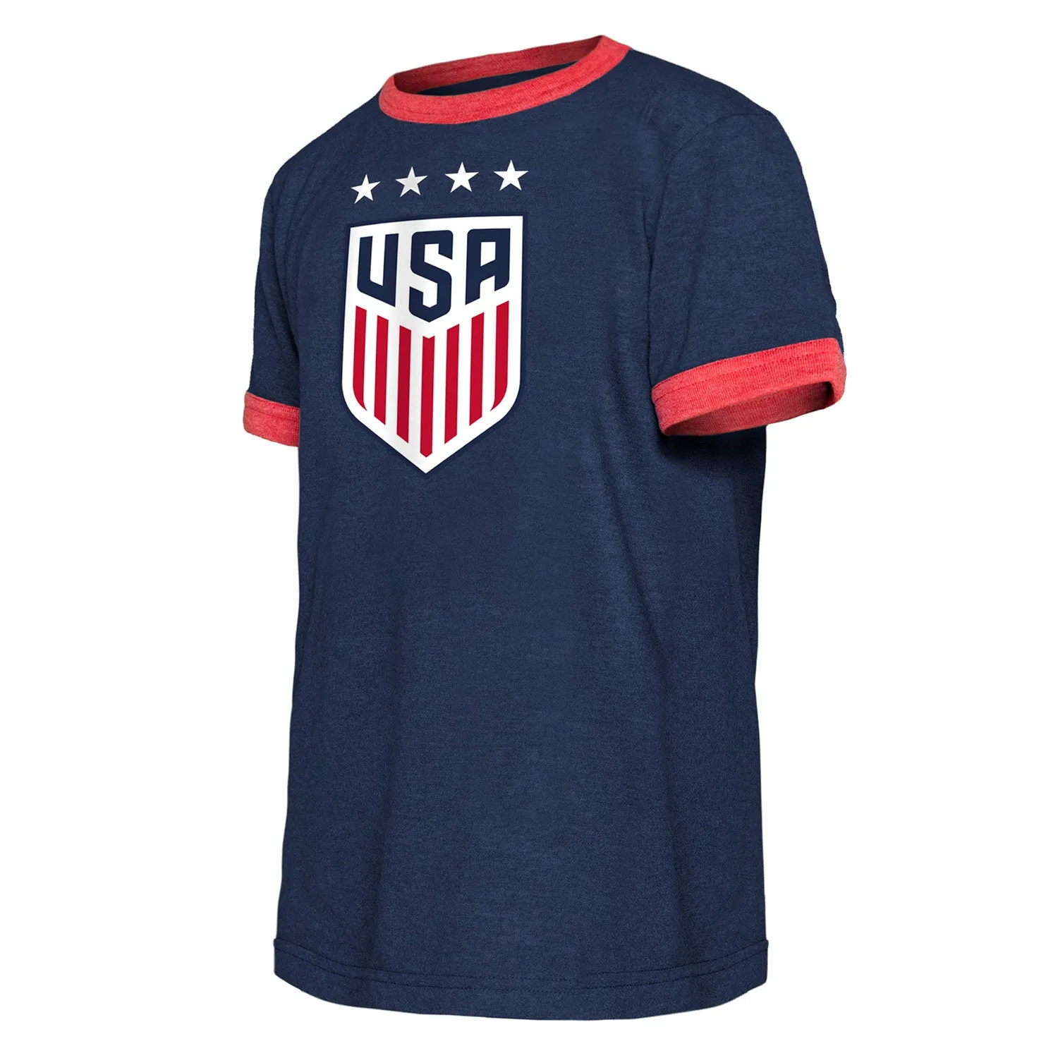 Youth New Era USWNT Bi-Blend Ringer Navy Tee